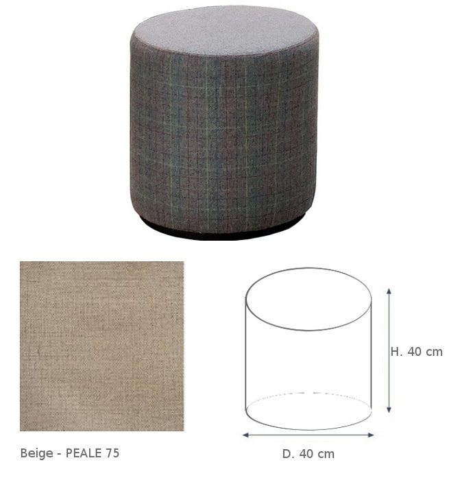 Pouf COLLIN de Marie's Corner, Beige Peale 75