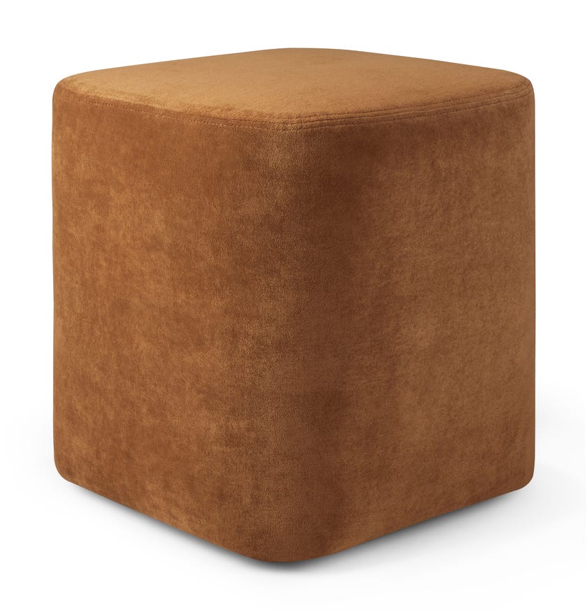 Pouf Cube - tissu Cinnamon