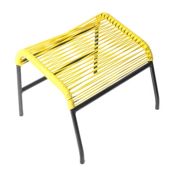Pouf Kin de Boqa, Jaune moutarde, Structure noire
