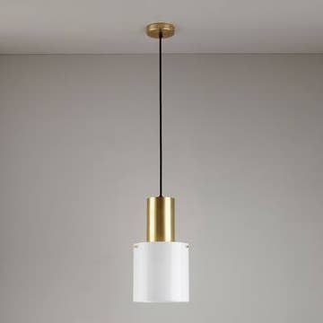 Suspension WALTER Taille 2 d'Original BTC, Verre opalin et laiton