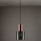 Suspension WALTER Taille 2, Verre Anthracite et Cuivre