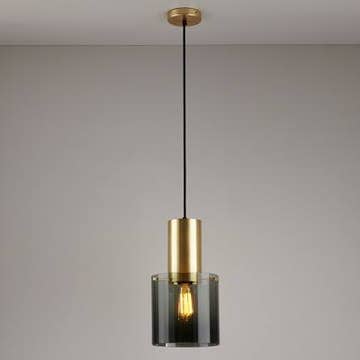 Suspension WALTER Taille 2 d'Original BTC, Verre Anthracite et laiton