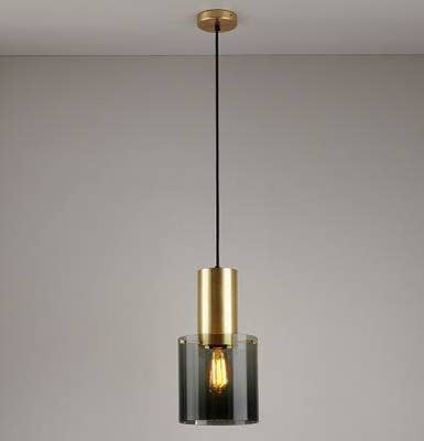 Suspension WALTER Taille 2 d'Original BTC, Verre Anthracite et laiton