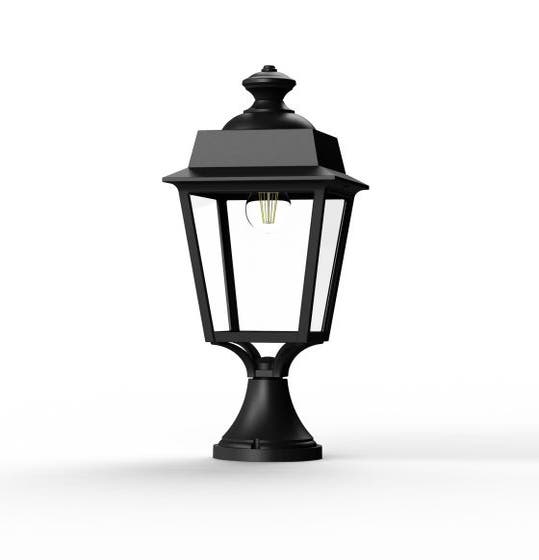 Borne PLACE DES VOSGES 1 Évolution N°6 de Roger Pradier®, Verre clair, Noir