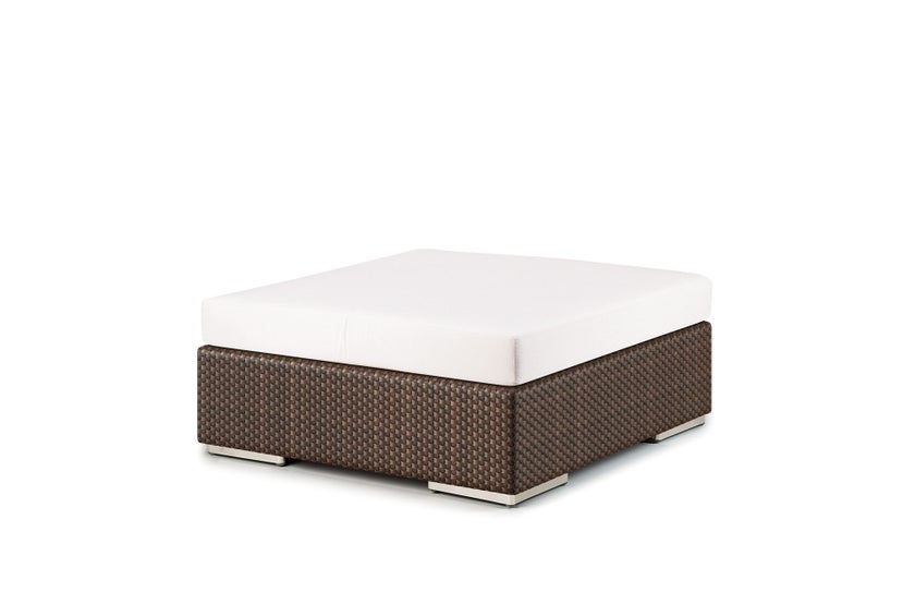 Repose pied LOUNGE avec coussin Cool white de Dedon, Java Repose pied LOUNGE avec coussin Cool white de Dedon, Java
