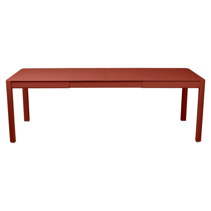 Table à allonges RIBAMBELLE de Fermob, 2 allonges, Ocre Rouge Table à allonges RIBAMBELLE de Fermob, 2 allonges, Ocre Rouge