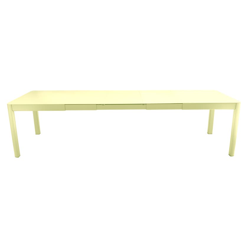 Table à allonges RIBAMBELLE de Fermob, 3 allonges, Citron Givré Table à allonges RIBAMBELLE de Fermob, 3 allonges, Citron Givré