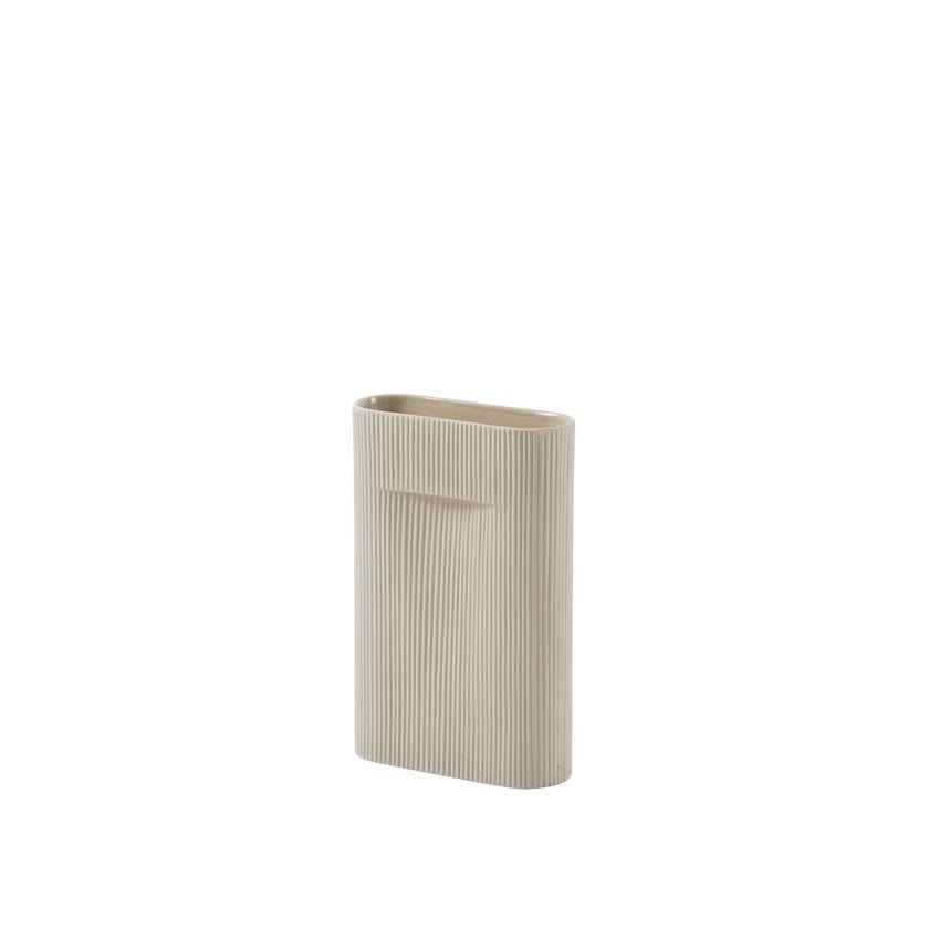 Vase RIDGE de Muuto, Medium, Beige Vase RIDGE de Muuto, Medium, Beige