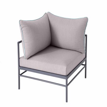 Fauteuil d'angle RIVAGE de Vlaemynck, Structure basalte, Natté Gris clair