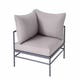Fauteuil d'angle RIVAGE de Vlaemynck, Structure basalte, Natté Gris clair