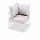 Fauteuil d'angle RIVAGE de Vlaemynck, Structure blanc coton, Natté Gris clair