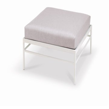 Pouf RIVAGE de Vlaemynck, Structure blanc coton, Natté Gris clair