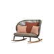 Rocking chair KODO Cocoon de Vincent Sheppard, Avec coussin d'assise et coussins déco, Amande