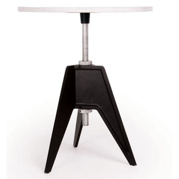 Table réglable SCREW Ø.60 cm de Tom Dixon, Plateau marbre blanc