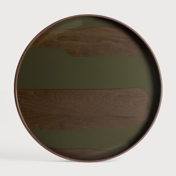 Plateau en verre Second Nature - Mousse - rond - L