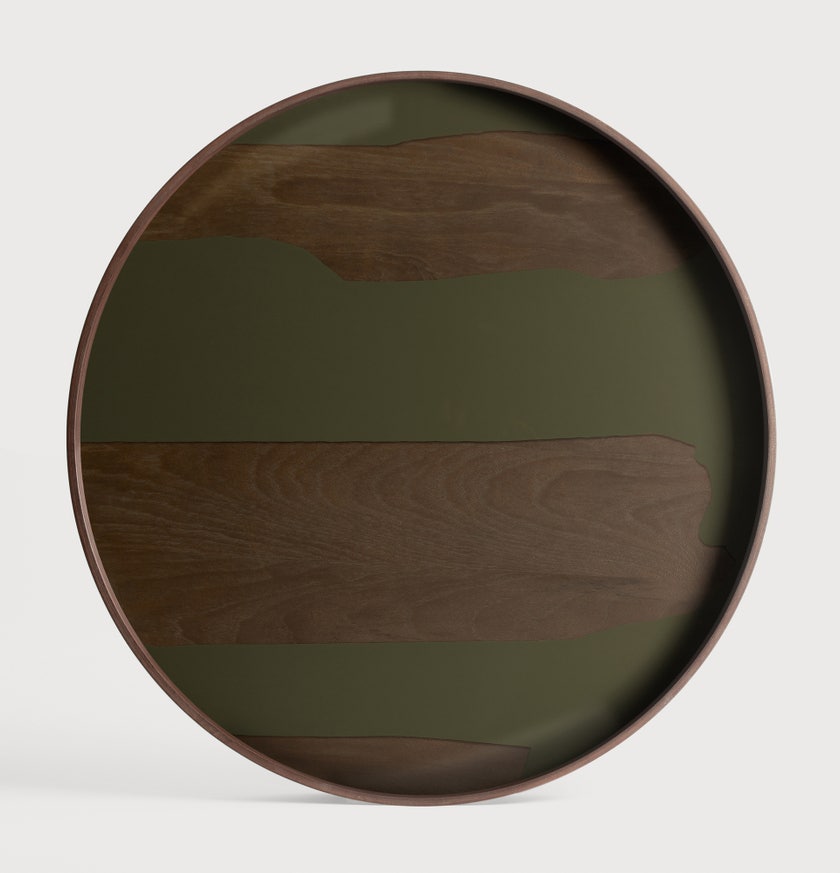 Plateau en verre Second Nature - Mousse - rond - L