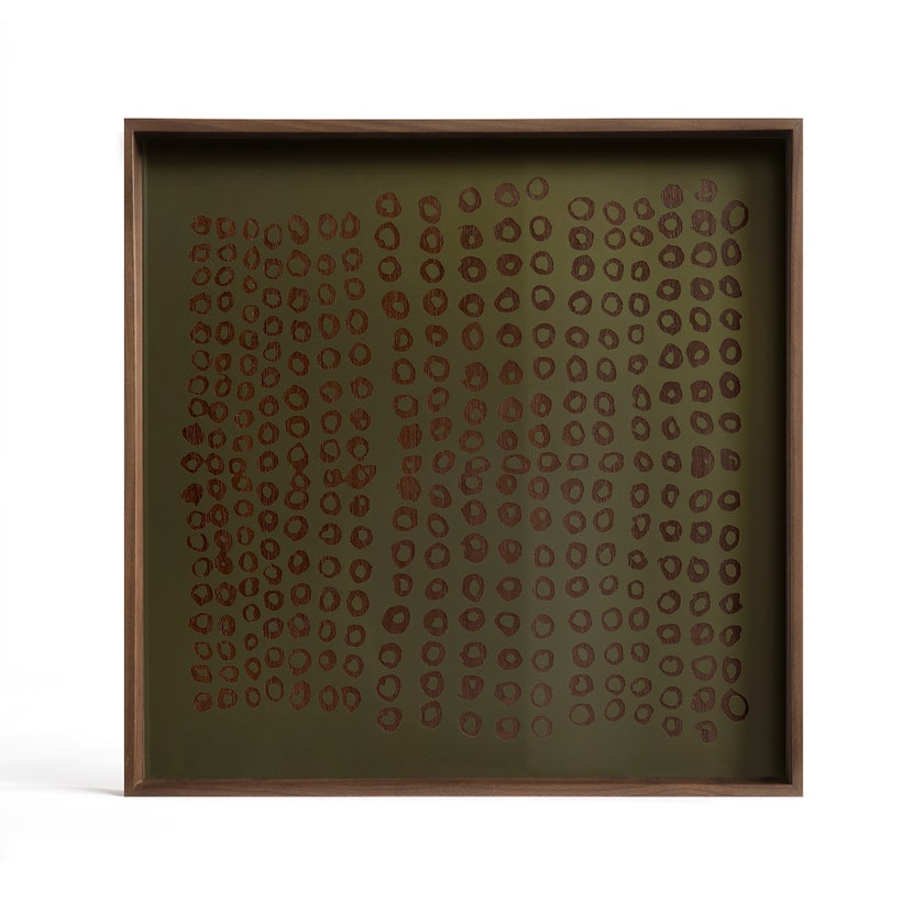 Plateau en verre Second Nature - carré - S Plateau en verre Second Nature - carré - S