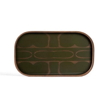 Plateau en verre Second Nature - rectangulaire