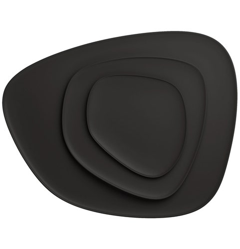 Set de 3 plateaux NAMASTE de Kartell, Noir