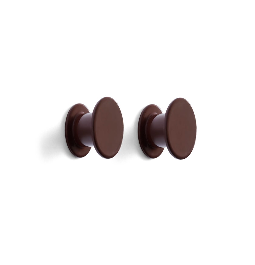 Set de 2 patères BOLT de Hay, Dark brown