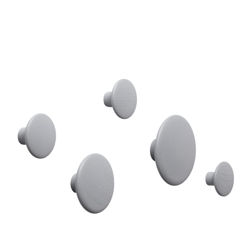 Set de 5 patères THE DOTS de Muuto, Gris Set de 5 patères THE DOTS de Muuto, Gris