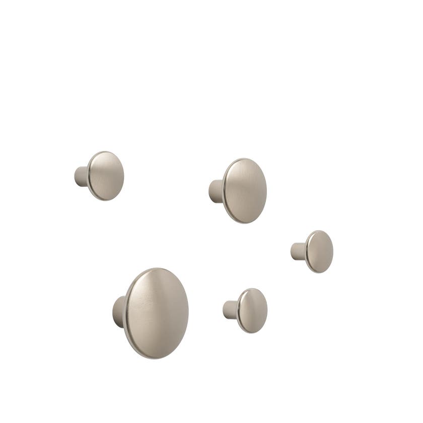 Set de 5 patères THE DOTS METAL de Muuto, Taupe Set de 5 patères THE DOTS METAL de Muuto, Taupe