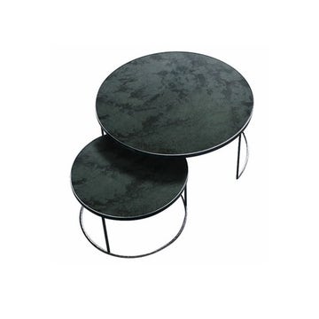 Table basse NESTING de Ethnicraft, Charcoal - Heavy Aged Mirror