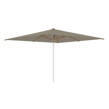 Parasol SHADY de Royal Botania, 300 x 300 cm, Mât inox, Baleine Teck, Toile cappuccino, Sans socle