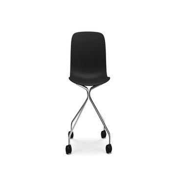CHAISE A ROULETTES TROY, Noir de MAGIS