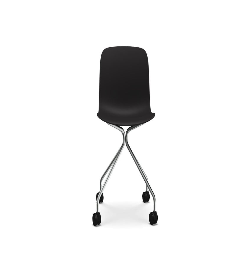 CHAISE A ROULETTES TROY, Noir de MAGIS