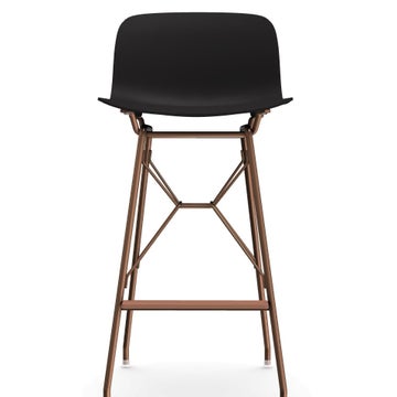 TABOURET TROY EIFFEL MOYEN, Cuivre, Assise noire de MAGIS