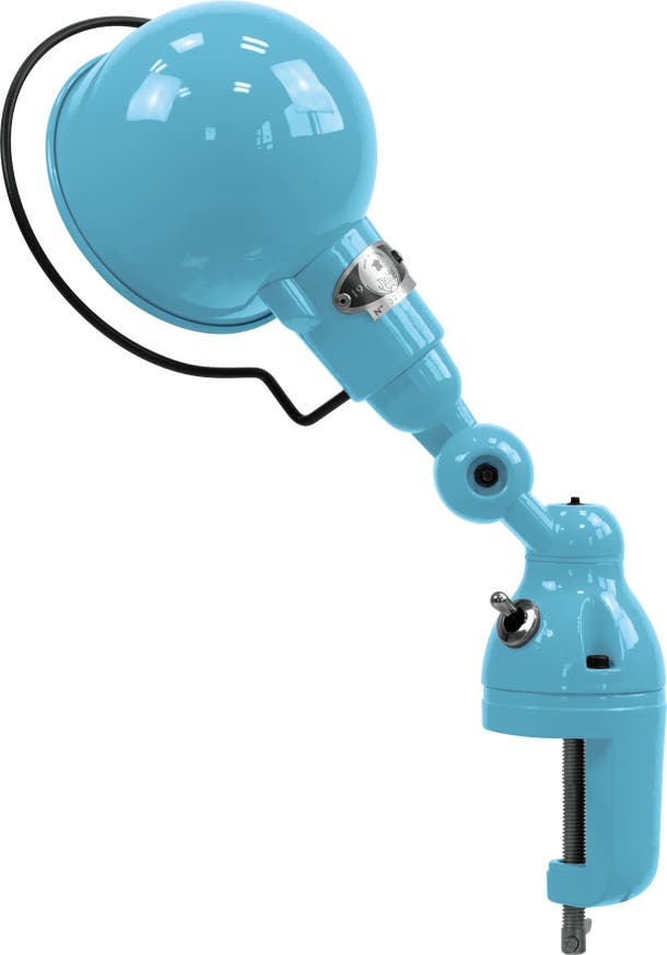 Lampe étau SIGNAL SI302 de Jieldé, Bleu pastel Lampe étau SIGNAL SI302 de Jieldé, Bleu pastel