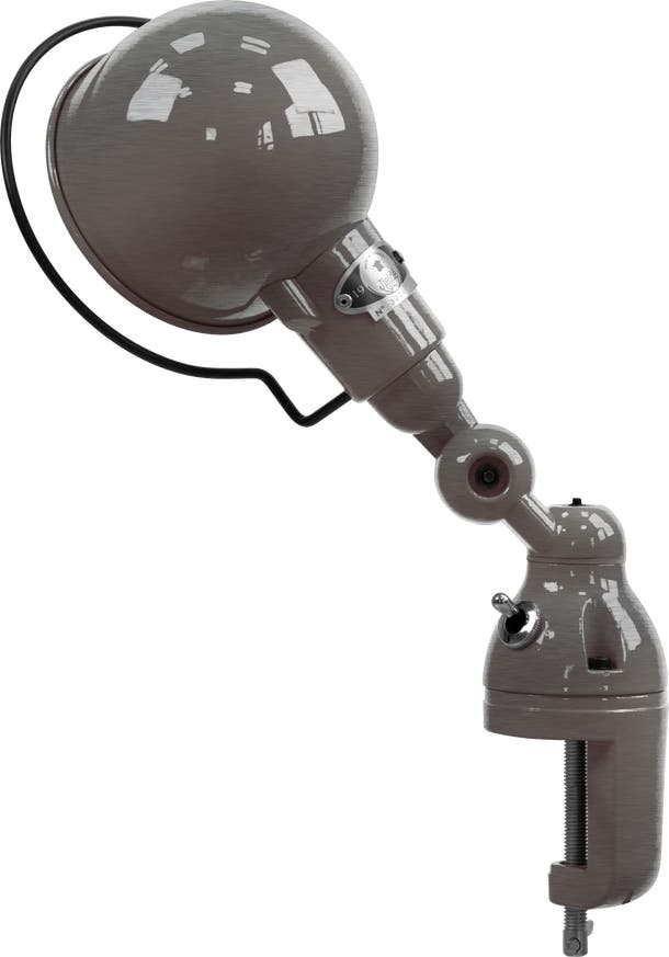Lampe étau SIGNAL SI302 de Jieldé, Acier brossé Lampe étau SIGNAL SI302 de Jieldé, Acier brossé