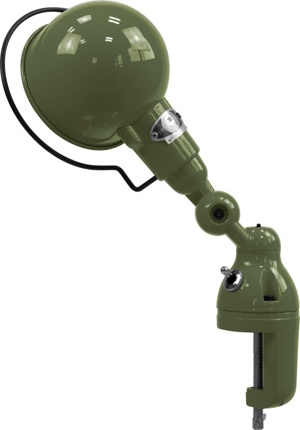 Lampe étau SIGNAL SI302 de Jieldé, Vert olive Lampe étau SIGNAL SI302 de Jieldé, Vert olive