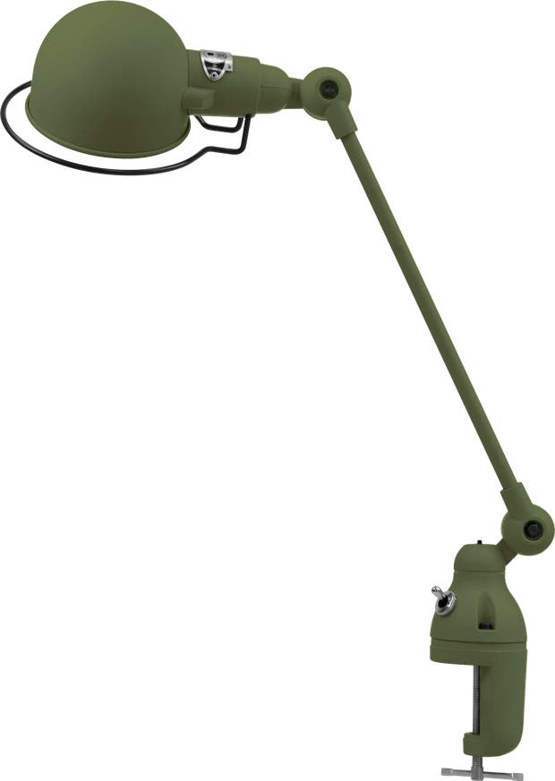 Lampe étau SIGNAL SI312 de Jieldé, Vert olive Lampe étau SIGNAL SI312 de Jieldé, Vert olive