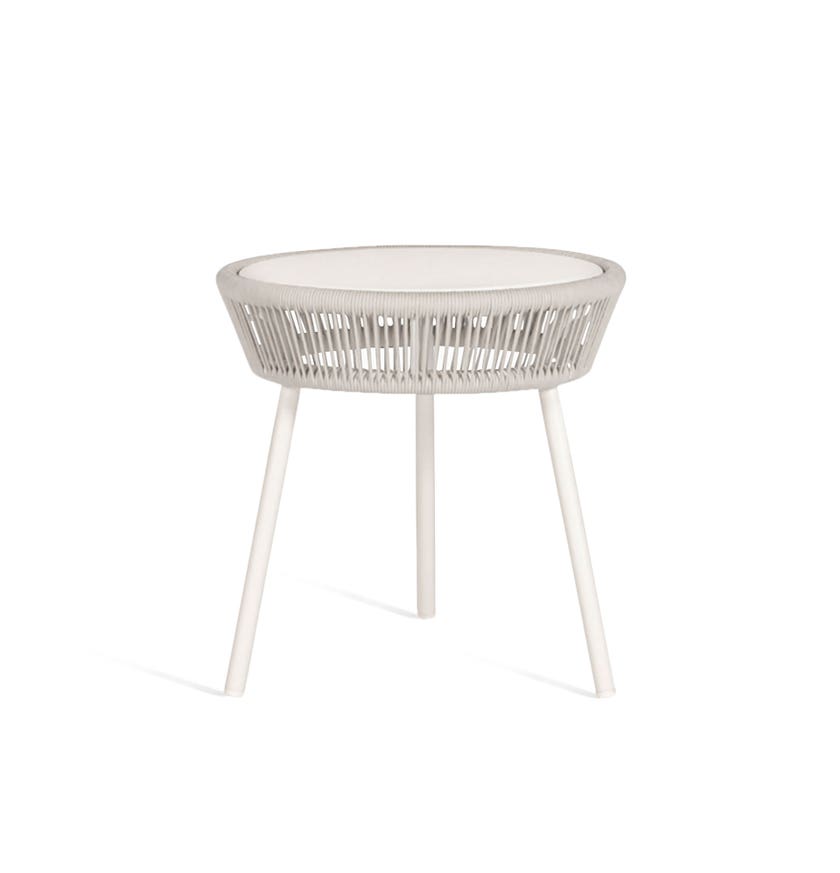Table d'appoint de jardin LOOP SIDE de Vincent Sheppard, Dune white
