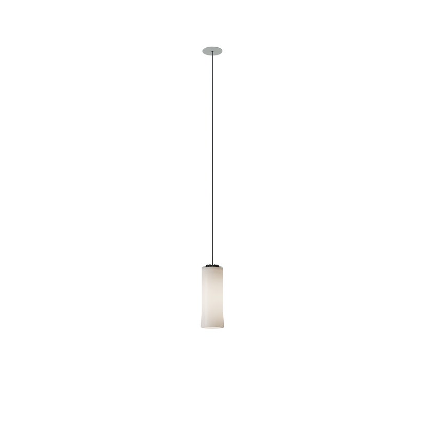 Suspension CIRIO SIMPLE Verre Blanc / Métal Blanc