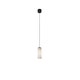 Suspension CIRIO SIMPLE Verre Blanc / Métal Noir / Lin Blanc