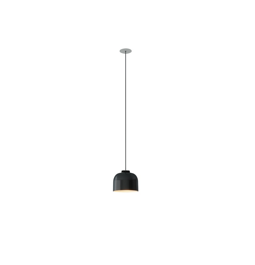 Suspension HEADHAT BOWL Ceramique Noir / Métal Blanc