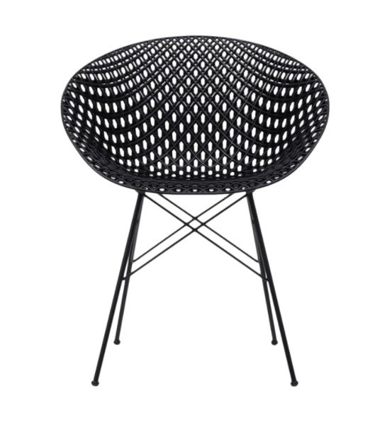 Fauteuil SMATRIK de Kartell, Noir - pied noir Fauteuil SMATRIK de Kartell, Noir - pied noir