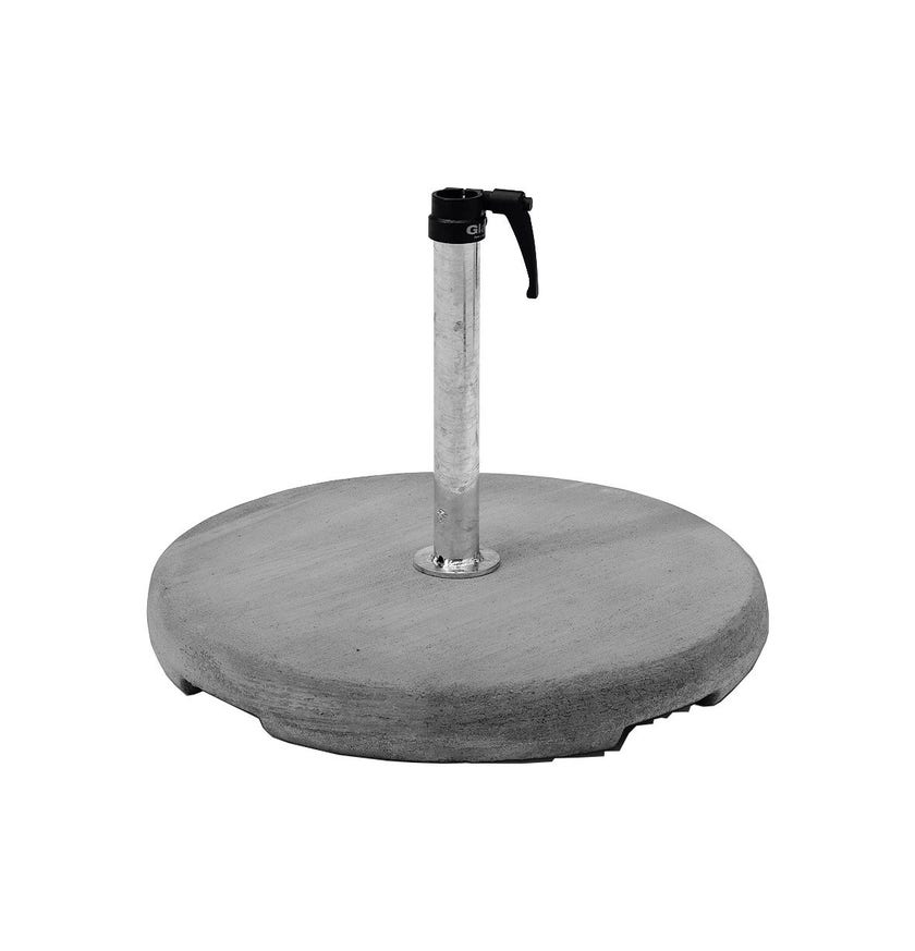 Socle béton Z de Glatz, avec tube de fixation acier zingué Ø.35/38-39 mm, 70 Kg
