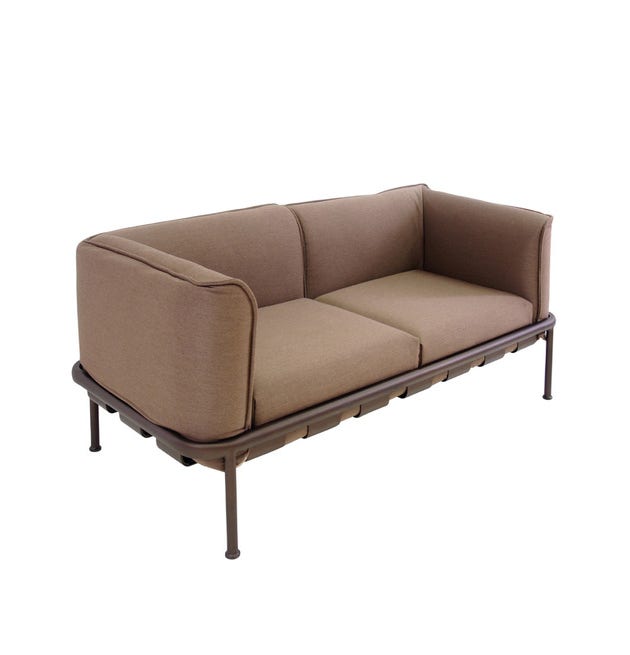 Sofa 2 places DOCK de Emu, Marron d'Inde avec coussins marron