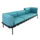 Sofa 3 places DOCK de Emu, Structure noire avec coussins turquoises