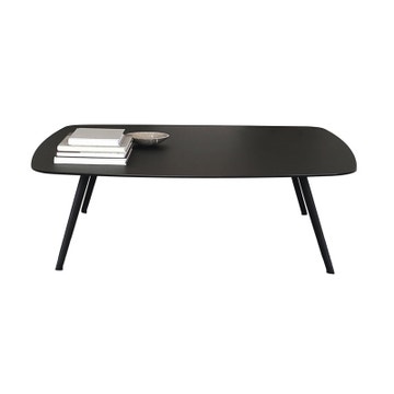 Table basse SOLAPA H36 de Stua, 118 x 118 cm Pieds Noir, Plateau Fénix