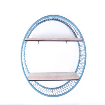 Étagère SONIX Ø.72 cm de Boqa, Structure noire, Bleu fjord