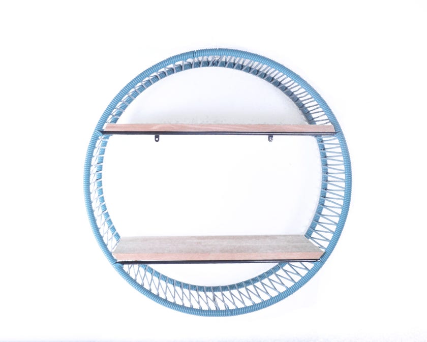 Étagère SONIX Ø.72 cm de Boqa, Structure noire, Bleu fjord Étagère SONIX Ø.72 cm de Boqa, Structure noire, Bleu fjord