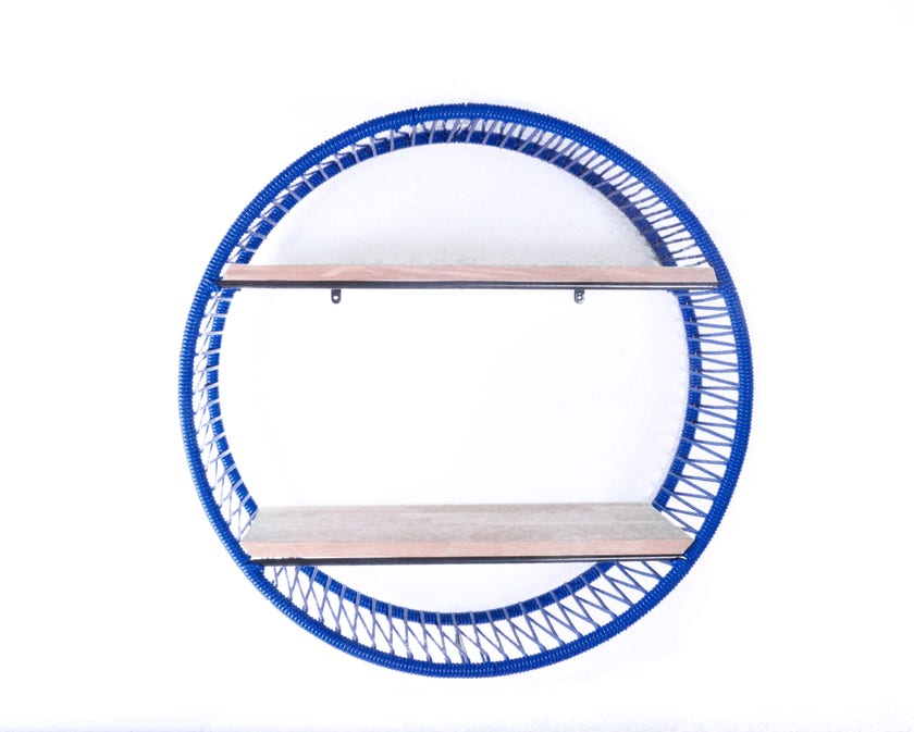 Étagère SONIX Ø.72 cm de Boqa, Structure noire, Bleu nuit Étagère SONIX Ø.72 cm de Boqa, Structure noire, Bleu nuit