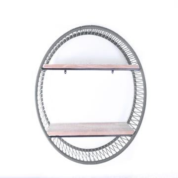 Étagère SONIX Ø.72 cm de Boqa, Structure noire, Gris