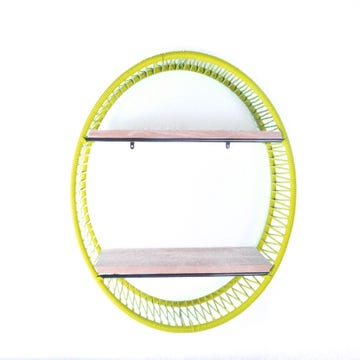 Étagère SONIX Ø.72 cm de Boqa, Structure noire, jaune moutarde