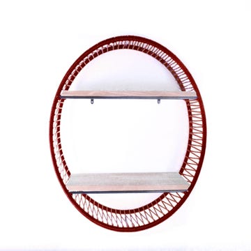 Étagère SONIX Ø.72 cm de Boqa, Structure noire, Rouge bordeaux